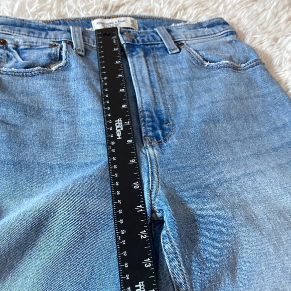 Abercrombie & Fitch Blue High Rise Distressed Jeans - Picture 11 of 12